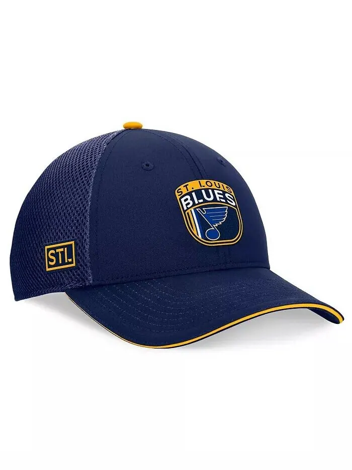 Мужская темно-синяя регулируемая кепка St. Louis Blues 2024 NHL Draft on Stage Trucker Fanatics — изображение 1 из 4