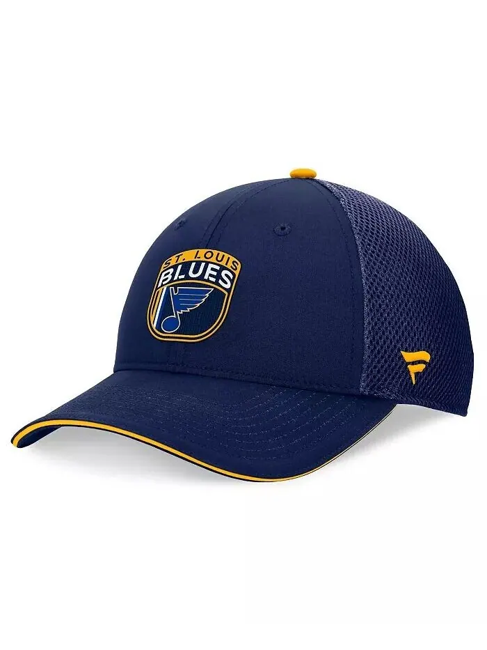 Мужская темно-синяя регулируемая кепка St. Louis Blues 2024 NHL Draft on Stage Trucker Fanatics — изображение 2 из 4
