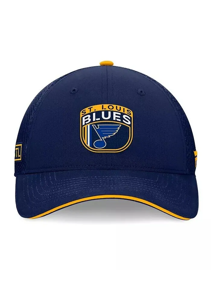 Мужская темно-синяя регулируемая кепка St. Louis Blues 2024 NHL Draft on Stage Trucker Fanatics — изображение 3 из 4