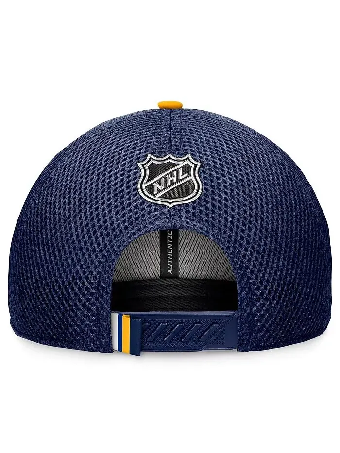 Мужская темно-синяя регулируемая кепка St. Louis Blues 2024 NHL Draft on Stage Trucker Fanatics — изображение 4 из 4
