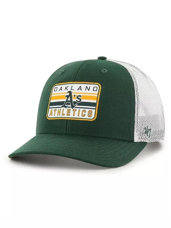 Мужская зеленая регулируемая кепка Oakland Athletics Drifter Trucker '47 Brand — изображение 1 из 2