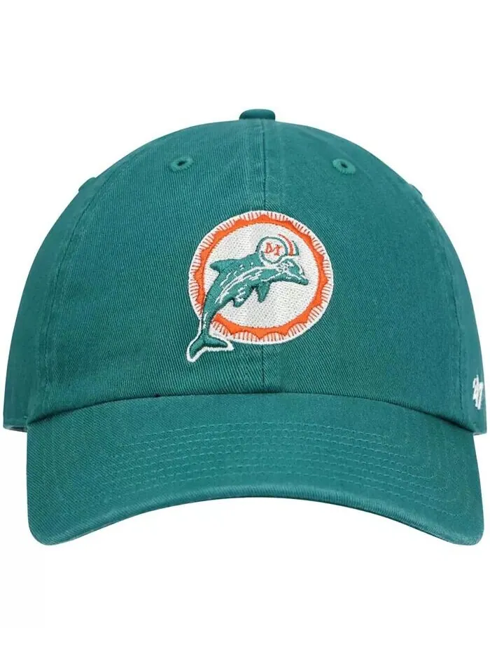 Мужская темно-бирюзовая регулируемая шляпа Miami Dolphins Clean Up Legacy '47 Brand — изображение 2 из 4