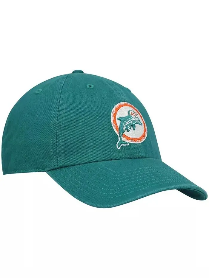 Мужская темно-бирюзовая регулируемая шляпа Miami Dolphins Clean Up Legacy '47 Brand — изображение 3 из 4