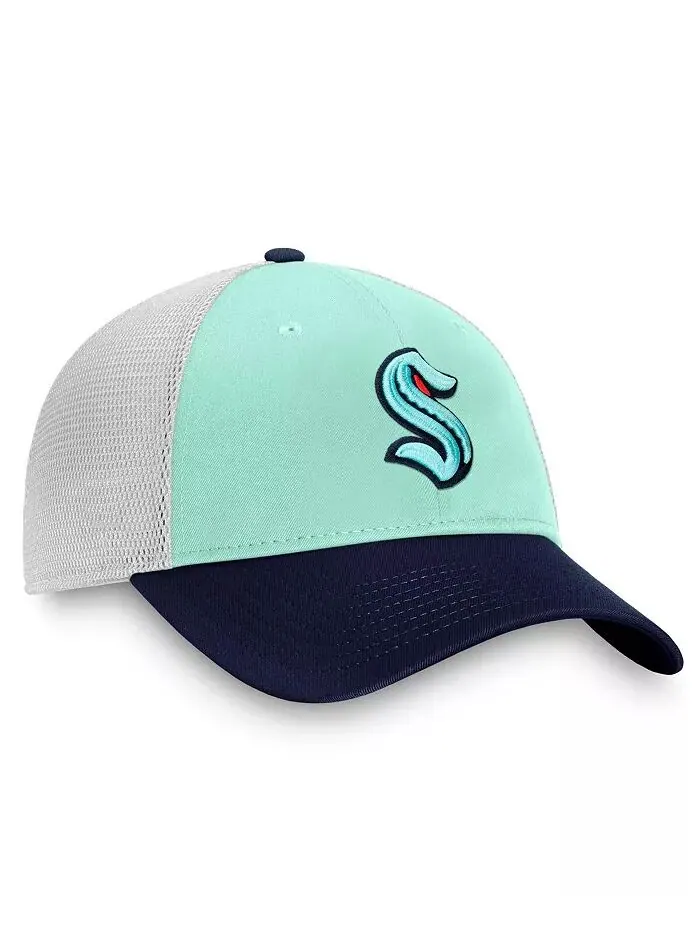 Мужская синяя кепка Seattle Kraken Special Edition 2.0 Trucker Adjustable Fanatics — изображение 3 из 4