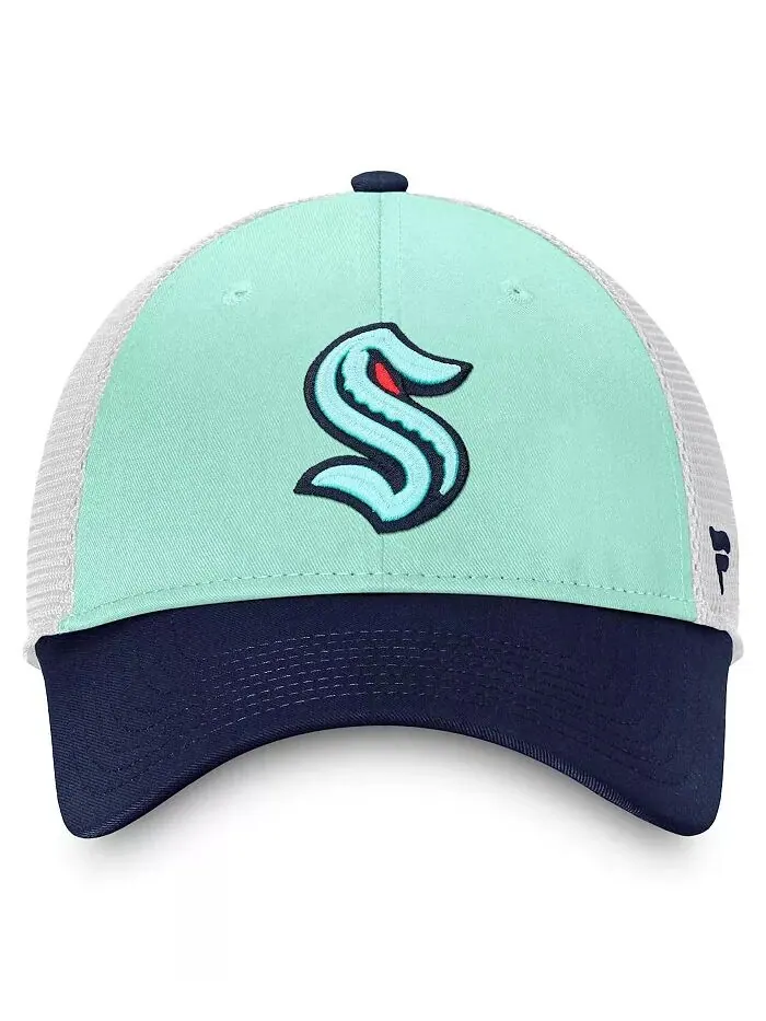 Мужская синяя кепка Seattle Kraken Special Edition 2.0 Trucker Adjustable Fanatics — изображение 4 из 4