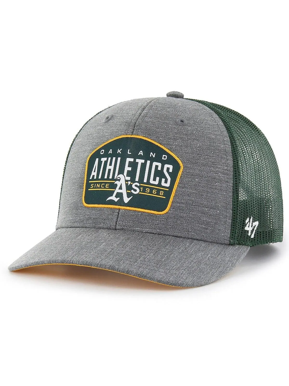 Мужская темно-серая кепка Oakland Athletics Slate Trucker Snapback '47 Brand — изображение 1 из 1, темно-серый