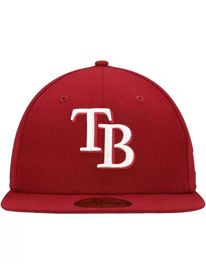 Мужская приталенная кепка Cardinal Tampa Bay Rays белая с логотипом 59FIFTY New Era — изображение 2 из 4