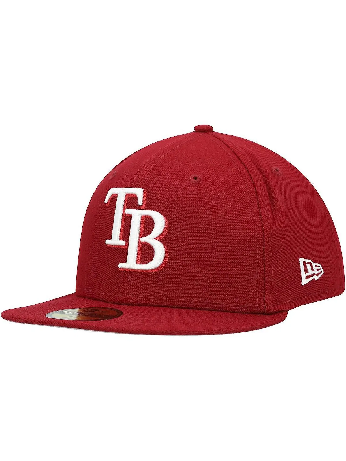 Мужская приталенная кепка Cardinal Tampa Bay Rays белая с логотипом 59FIFTY New Era