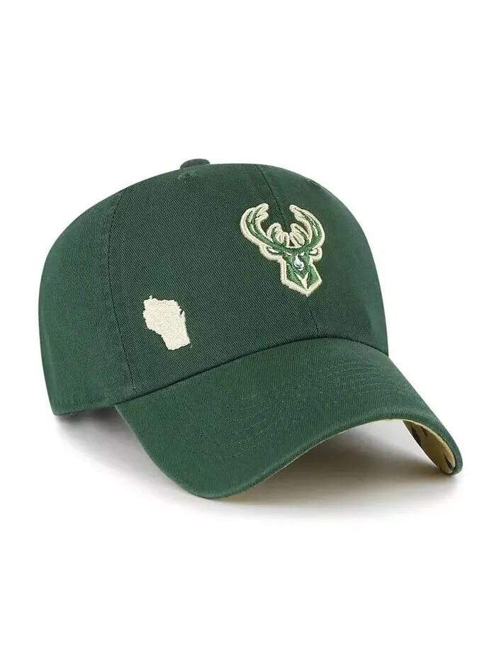 Женская кепка Hunter Green Milwaukee Bucks Confetti Undervisor Clean Up Adjustable '47 Brand — изображение 1 из 4