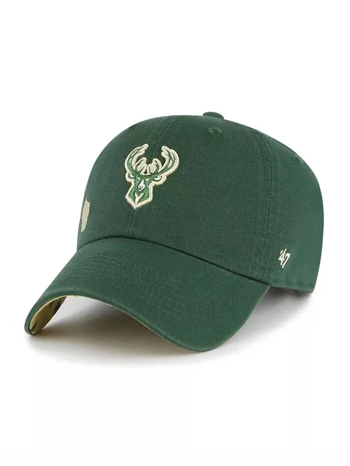Женская кепка Hunter Green Milwaukee Bucks Confetti Undervisor Clean Up Adjustable '47 Brand — изображение 2 из 4