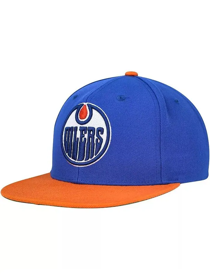 Мужская синяя бейсболка Edmonton Oilers Core Team Ground 2.0 Snapback Mitchell & Ness — изображение 1 из 4