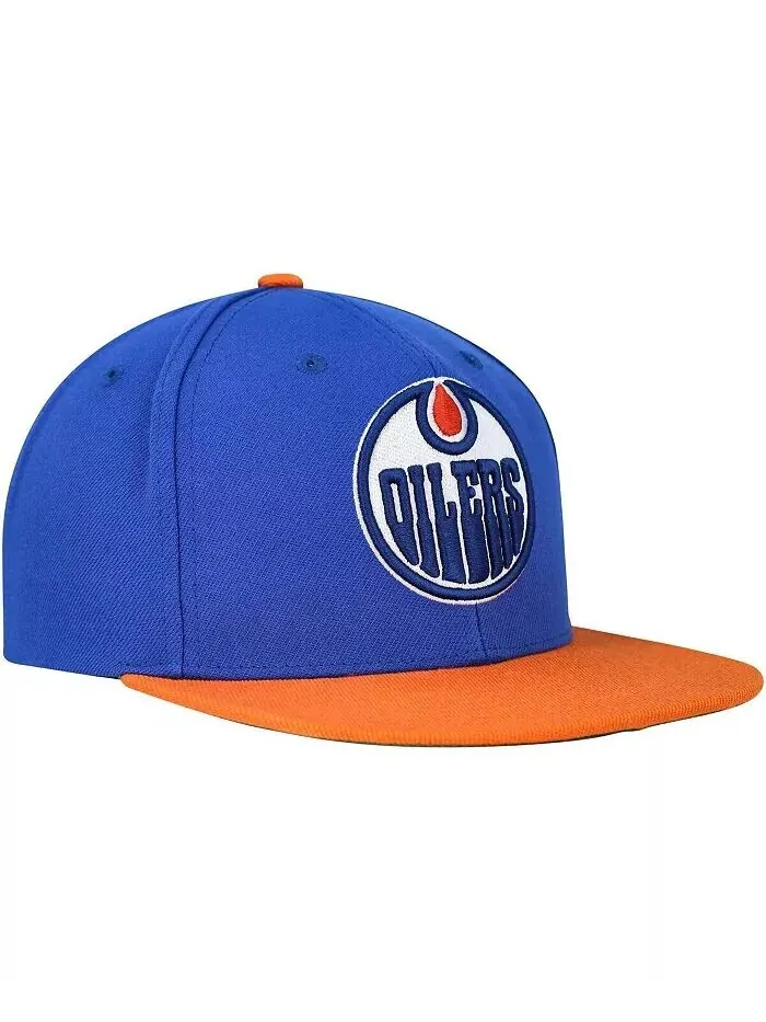 Мужская синяя бейсболка Edmonton Oilers Core Team Ground 2.0 Snapback Mitchell & Ness — изображение 2 из 4