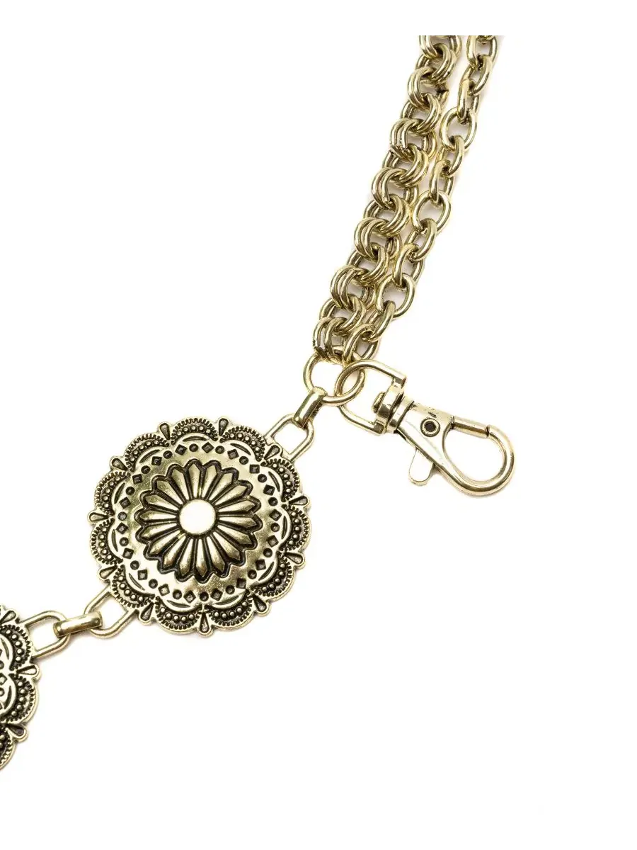 Ремень с цепочкой Concho Chain Swag Belt Vince Camuto, Light Oxford Embossed Brass — изображение 3 из 4