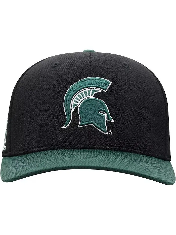Мужская черно-зеленая двухцветная кепка Reflex Hybrid Tech Flex Michigan State Spartans Top Of The — изображение 2 из 4