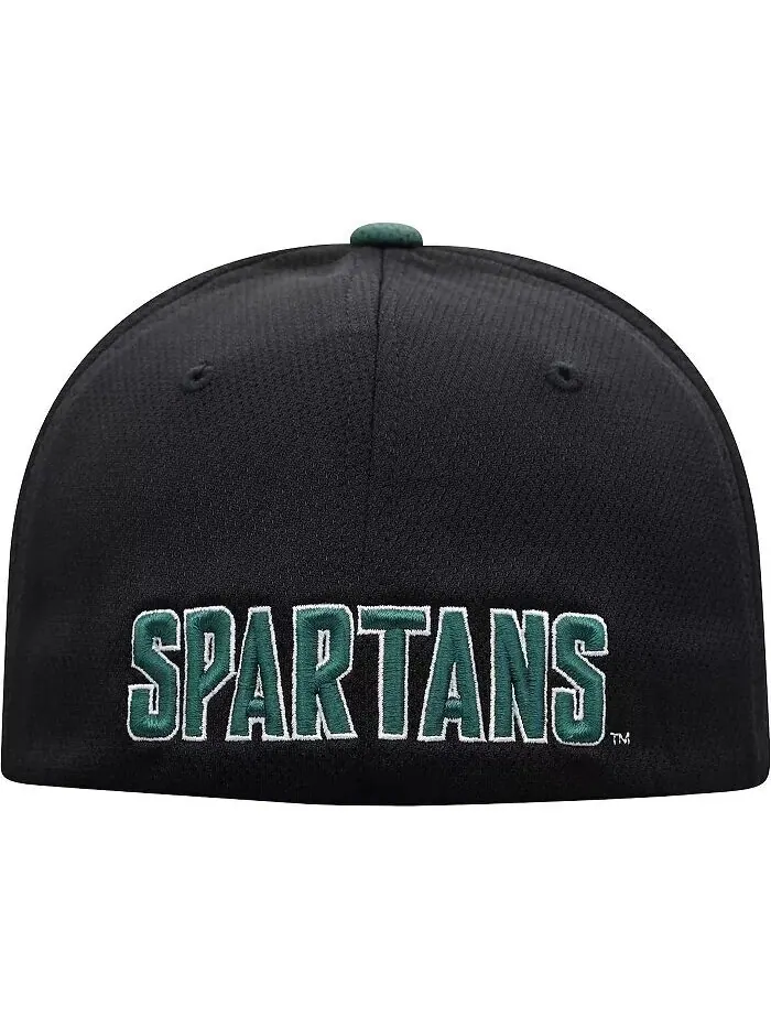 Мужская черно-зеленая двухцветная кепка Reflex Hybrid Tech Flex Michigan State Spartans Top Of The — изображение 4 из 4