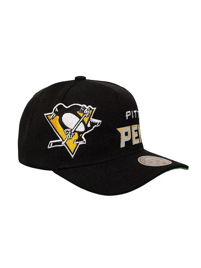 Мужская черная кепка Pittsburgh Penguins с логотипом Busted Wordmark Wrap-Around Pro Pinch — изображение 3 из 3