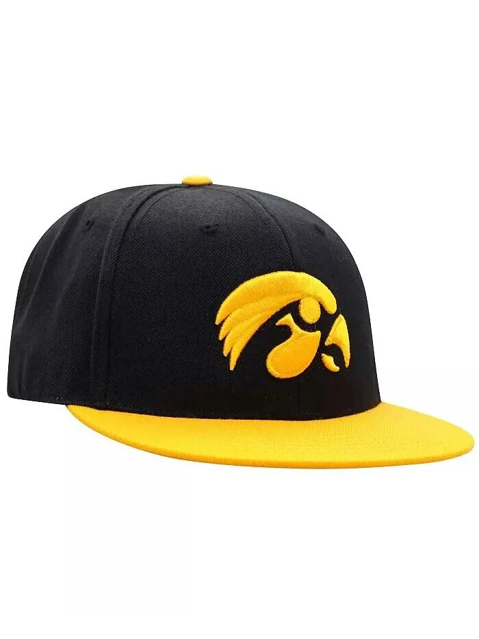 Мужская двухцветная приталенная шляпа черного и золотого цвета Iowa Hawkeyes Team Color Top Of The — изображение 3 из 4