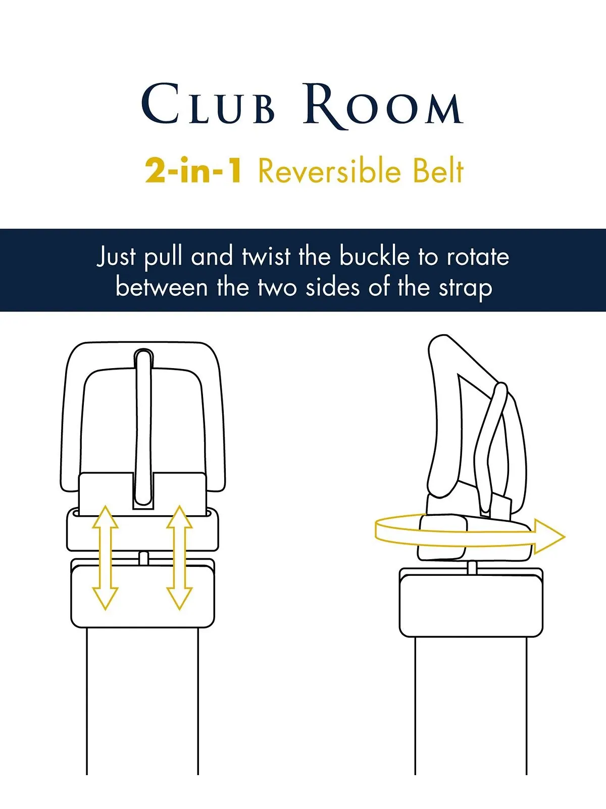 Мужской двусторонний деловой ремень Club Room — изображение 8 из 9, коричневый/черный