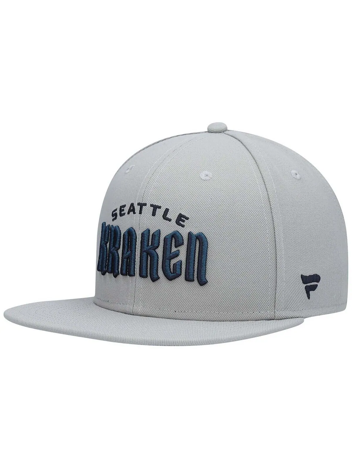 Мужская серая кепка Snapback с логотипом Seattle Kraken Wordmark Fanatics — изображение 1 из 5, серый