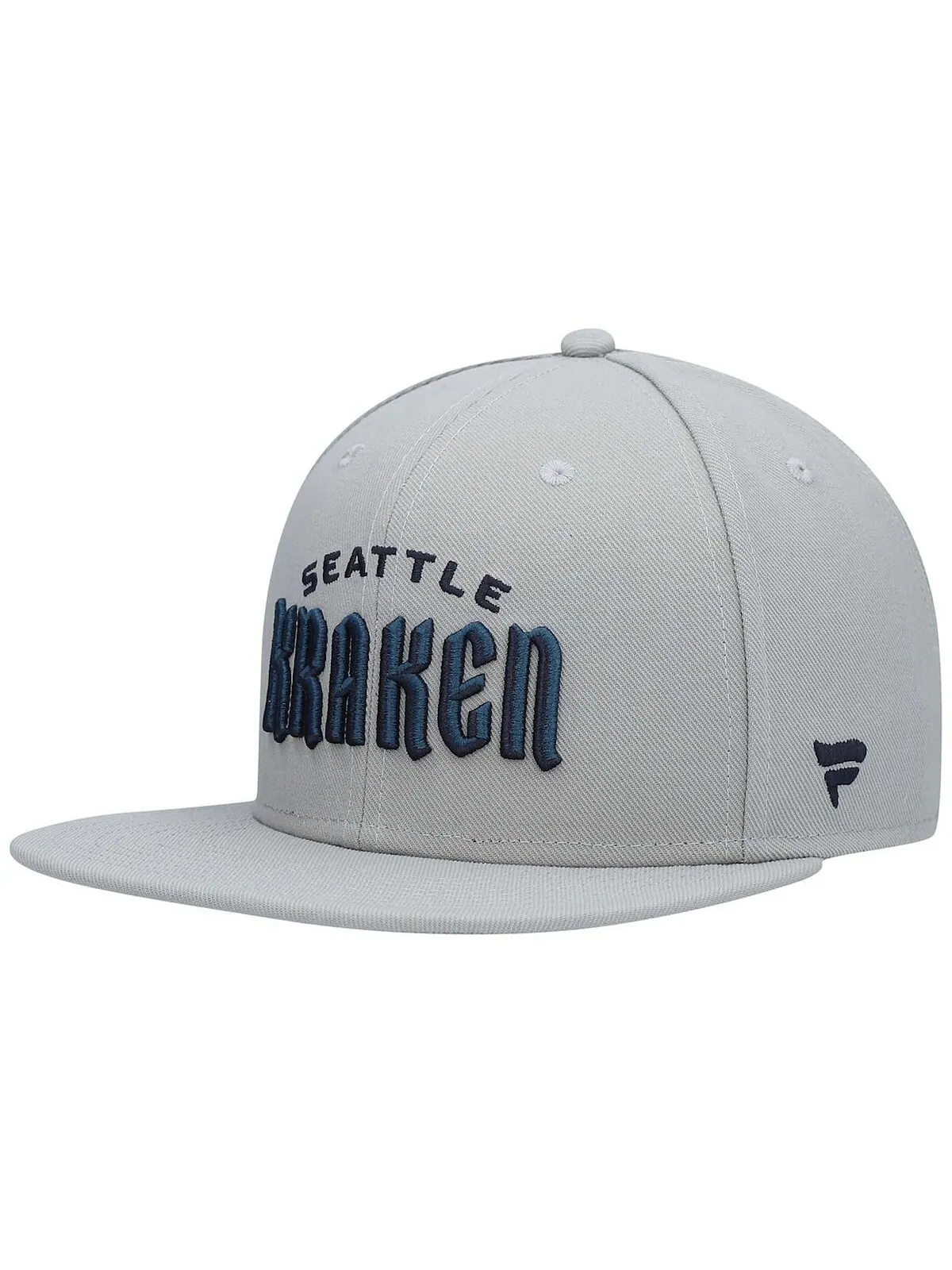 Мужская серая кепка Snapback с логотипом Seattle Kraken Wordmark Fanatics — изображение 2 из 5, серый