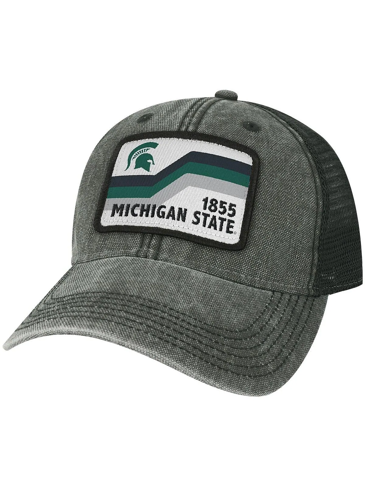 Мужская черная кепка Michigan State Spartans Sun & Bars Dashboard Trucker Snapback Legacy Athletic