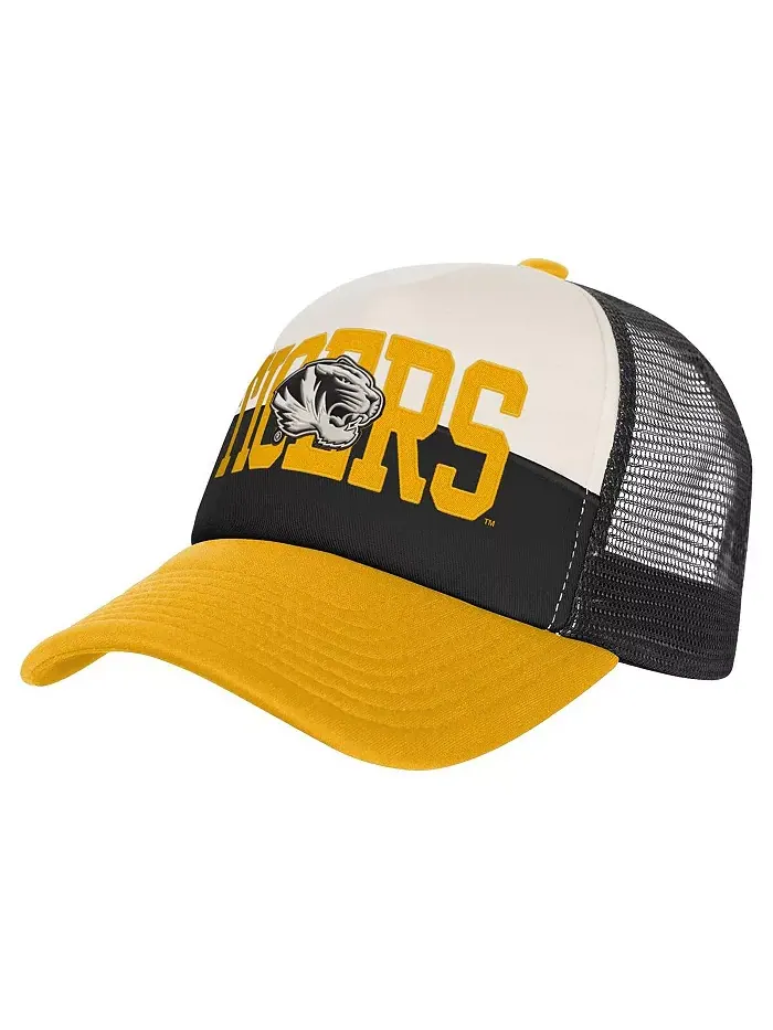 Большие размеры для парней и девушек черно-кремовая кепка Missouri Tigers Modern Fan Trucker с — изображение 1 из 3