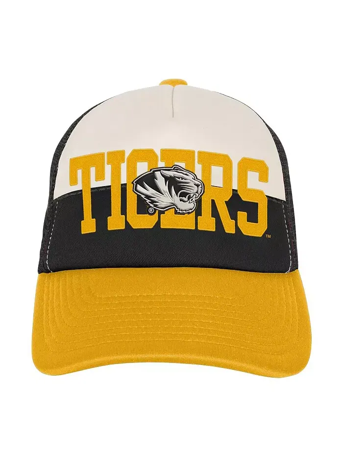 Большие размеры для парней и девушек черно-кремовая кепка Missouri Tigers Modern Fan Trucker с — изображение 3 из 3