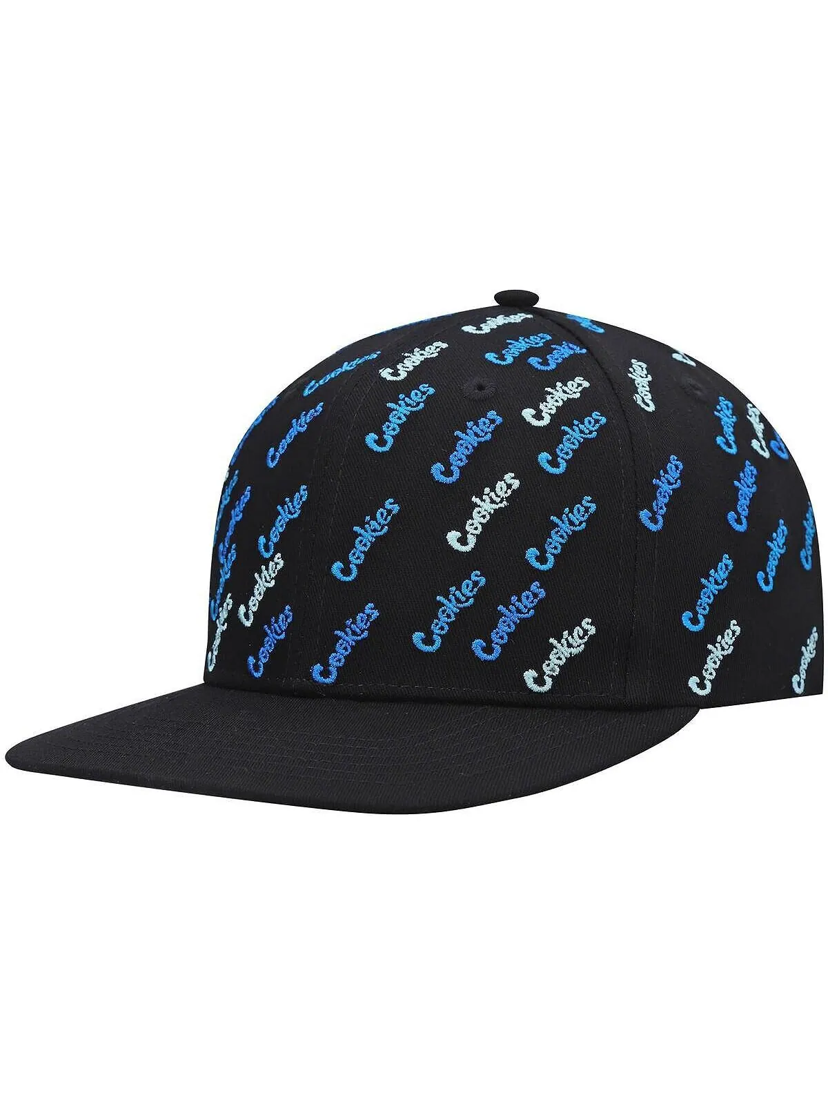 Мужская черная шляпа Snapback с тройным лучом и сплошным принтом Cookies