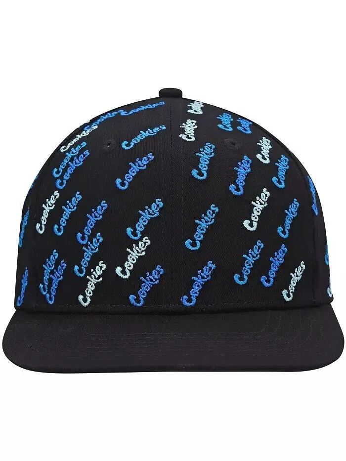 Мужская черная шляпа Snapback с тройным лучом и сплошным принтом Cookies — изображение 2 из 2