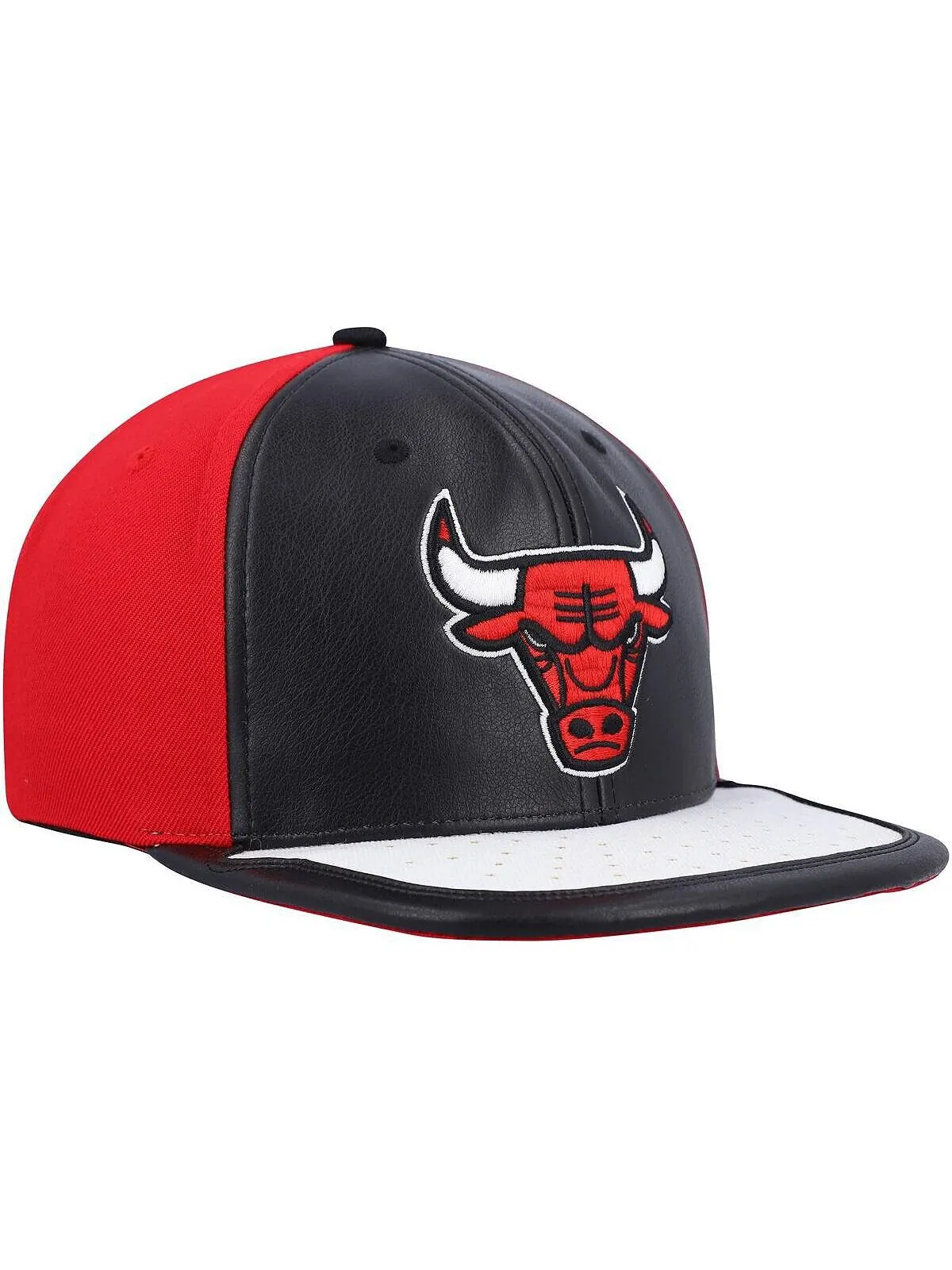 Мужская черно-белая бейсболка Chicago Bulls Day One Snapback Mitchell & Ness — изображение 3 из 4, черный белый