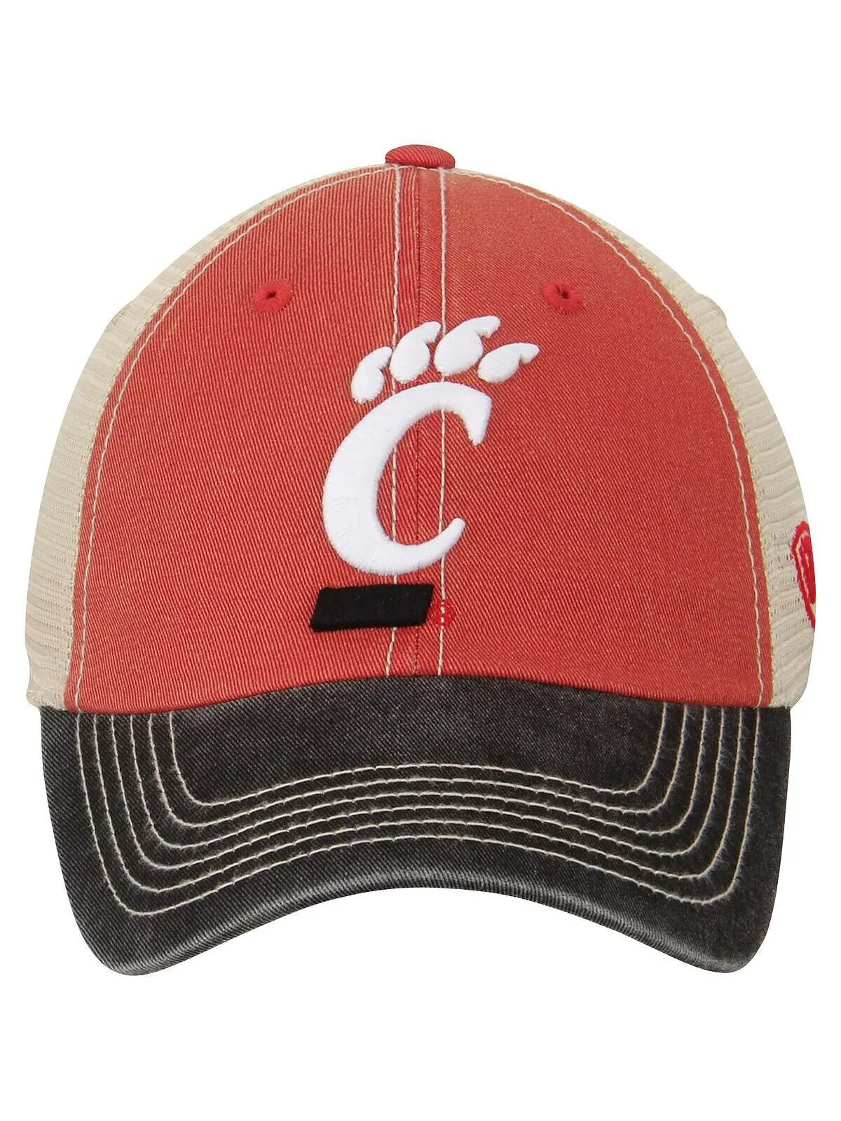 Мужская кремовая черная регулируемая кепка Cincinnati Bearcats Offroad Trucker Top of the World — изображение 2 из 4