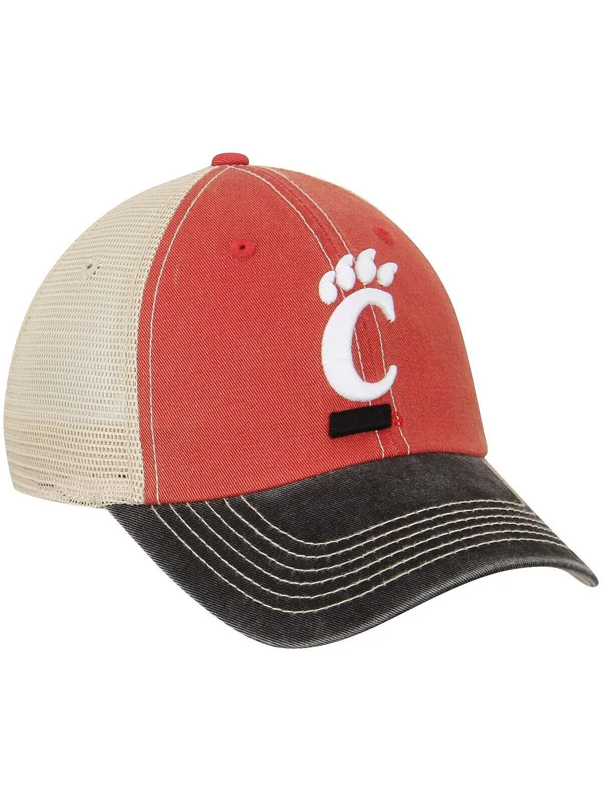 Мужская кремовая черная регулируемая кепка Cincinnati Bearcats Offroad Trucker Top of the World — изображение 3 из 4