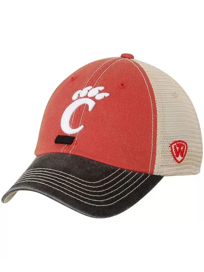 Мужская кремовая черная регулируемая кепка Cincinnati Bearcats Offroad Trucker Top Of The World — изображение 1 из 4