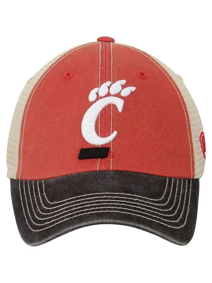 Мужская кремовая черная регулируемая кепка Cincinnati Bearcats Offroad Trucker Top Of The World — изображение 2 из 4