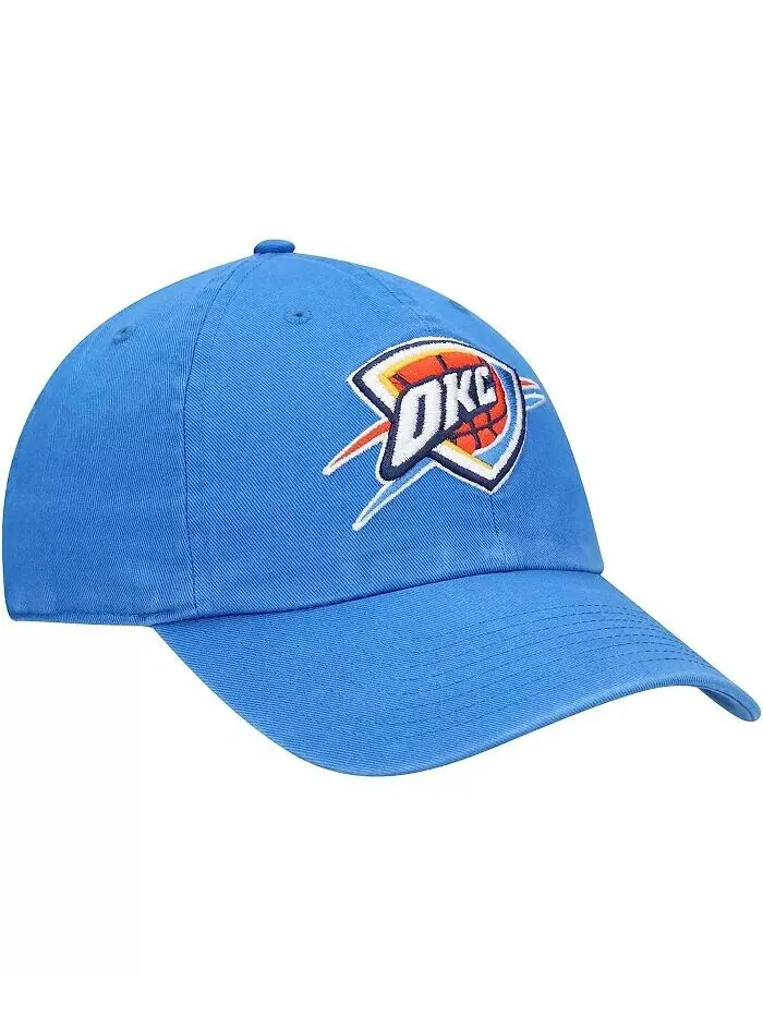 Мужская синяя регулируемая кепка Oklahoma City Thunder Team Clean Up '47 Brand — изображение 2 из 4