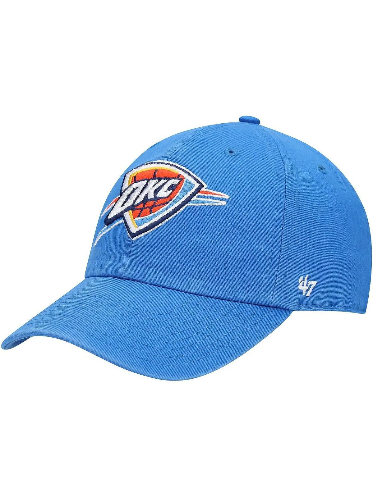 Мужская синяя регулируемая кепка Oklahoma City Thunder Team Clean Up '47 Brand — изображение 1 из 4, синий