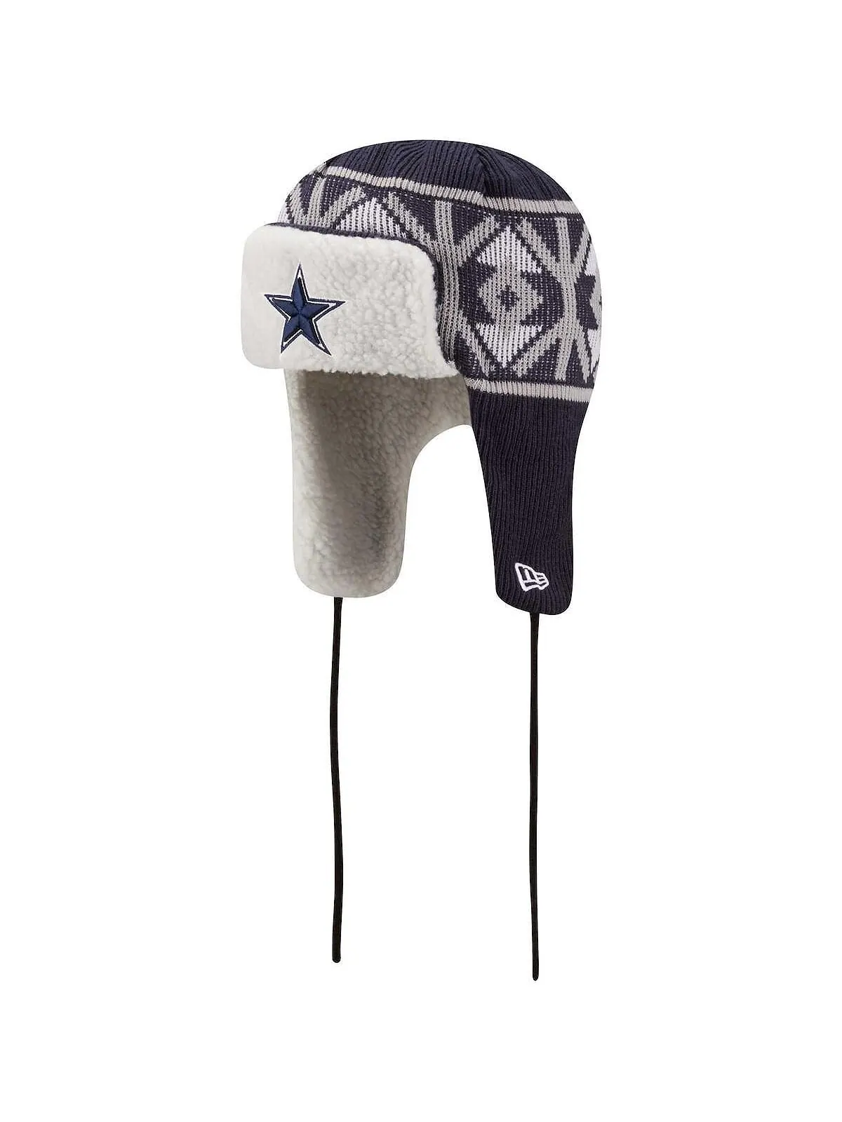 Мужская темно-синяя вязаная шапка-траппер Dallas Cowboys New Era