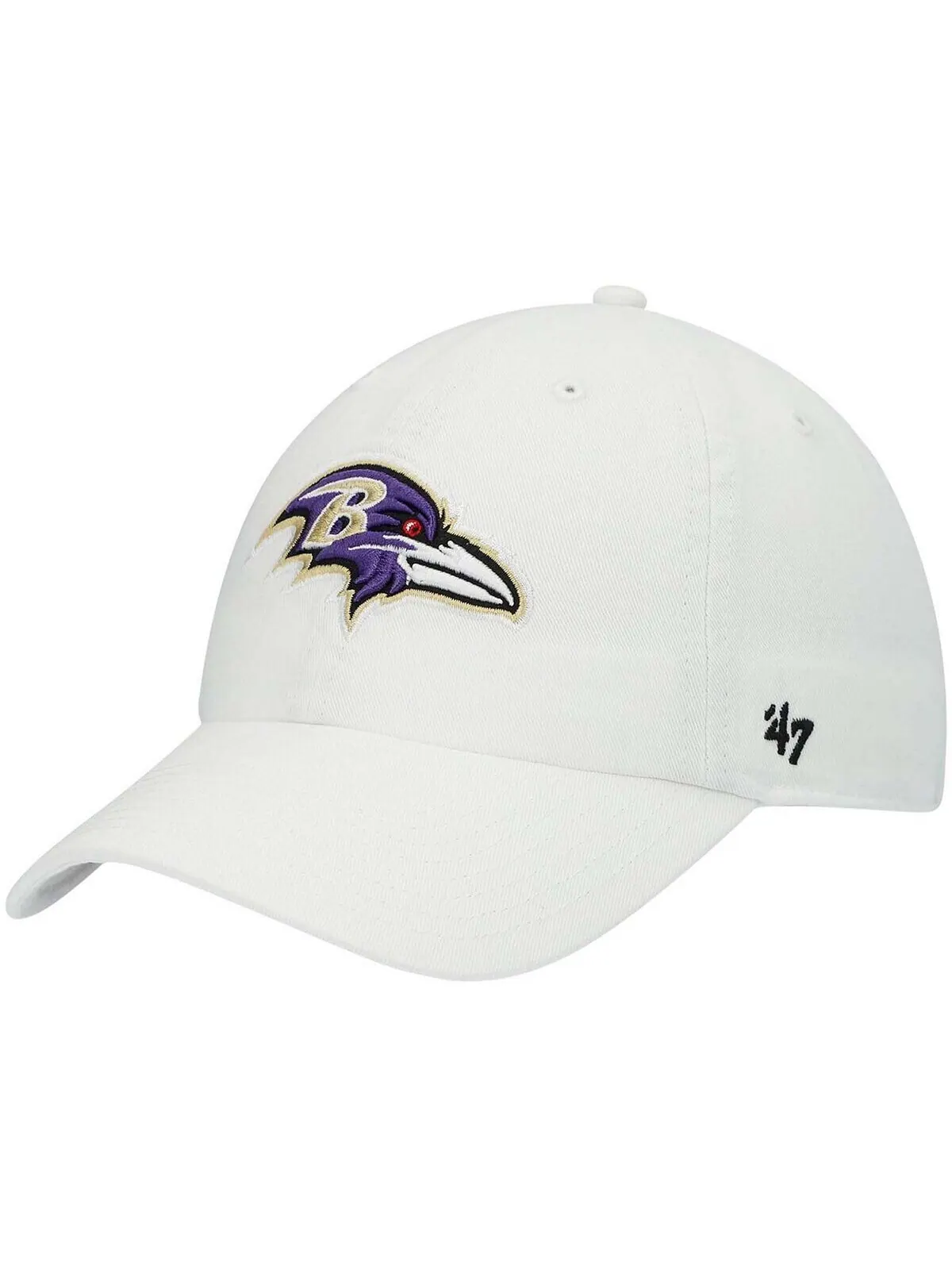 Мужская белая регулируемая шапка Baltimore Ravens Clean Up '47 Brand — изображение 1 из 4, белый