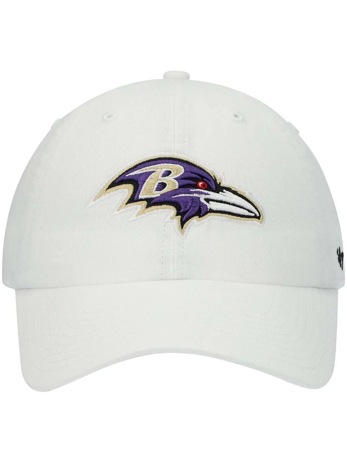 Мужская белая регулируемая шапка Baltimore Ravens Clean Up '47 Brand — изображение 2 из 4, белый