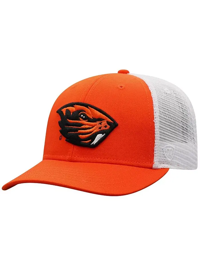 Мужская оранжево-белая бейсболка Oregon State Beavers Victory Baseline Adjustable Trucker Top Of — изображение 1 из 4