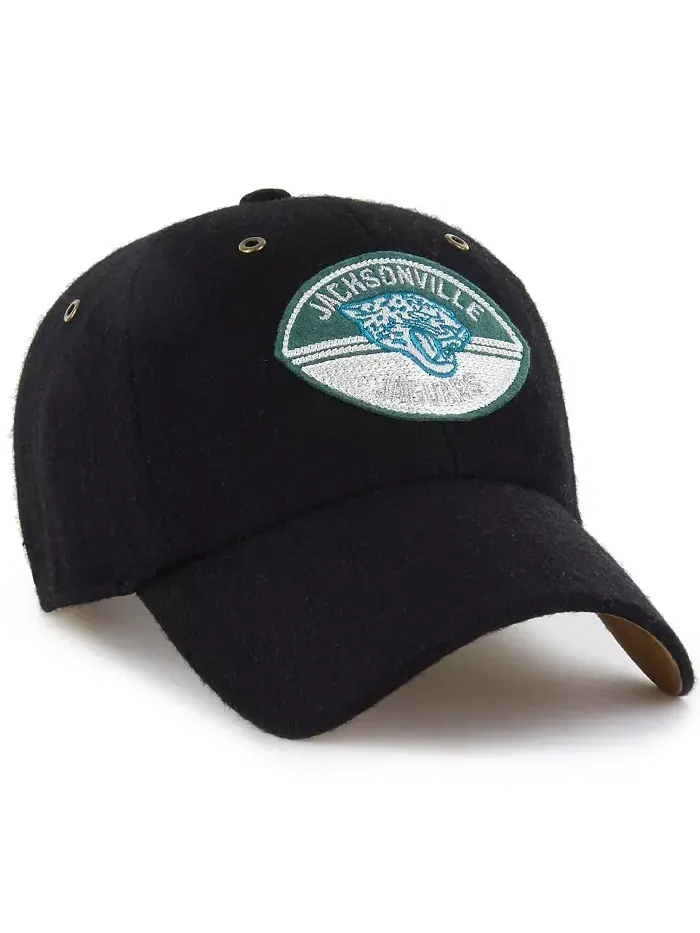 X ''47 Brand Мужская и женская черная бейсболка Jacksonville Jaguars Field Goal Clean Up Adjustable — изображение 3 из 3
