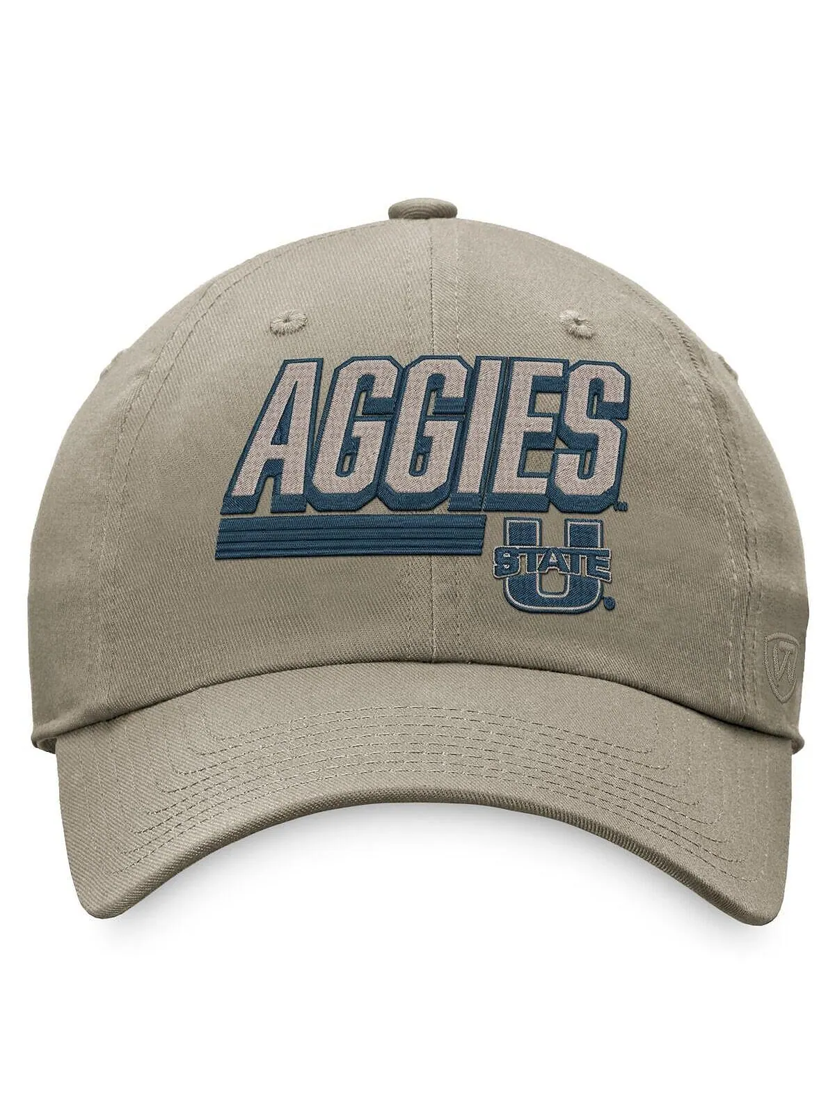 Мужская регулируемая шляпа цвета хаки Utah State Aggies Slice Slice Top of the World — изображение 2 из 2