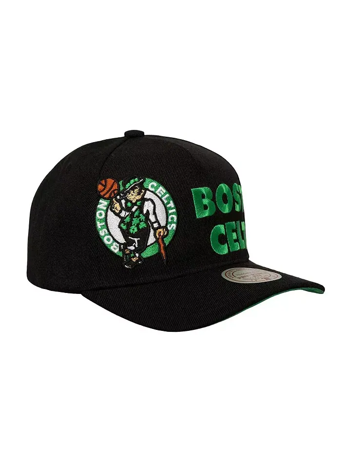 Мужская черная бейсболка Boston Celtics с логотипом Busted Wordmark Wrap-Around Pro Pinch — изображение 3 из 3