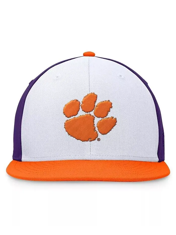 Мужская белая/оранжевая трехцветная кепка Clemson Tigers Heritage Collector Fitted Hat Top of the — изображение 4 из 4