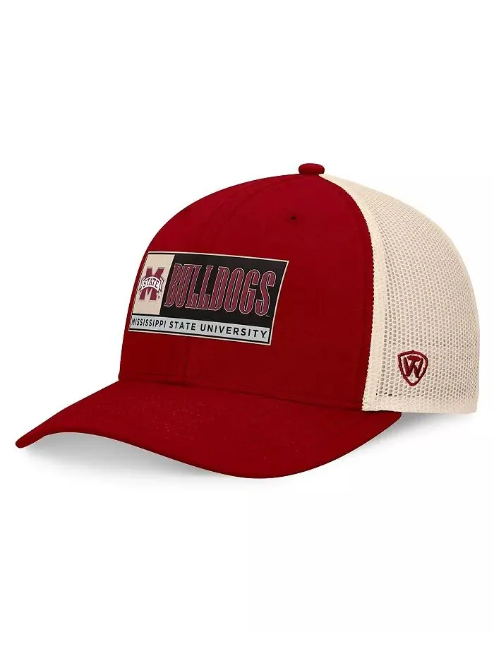 Мужская кепка Maroon/Natural Mississippi State Bulldogs Bennett Trucker с регулируемой шириной Top — изображение 1 из 4