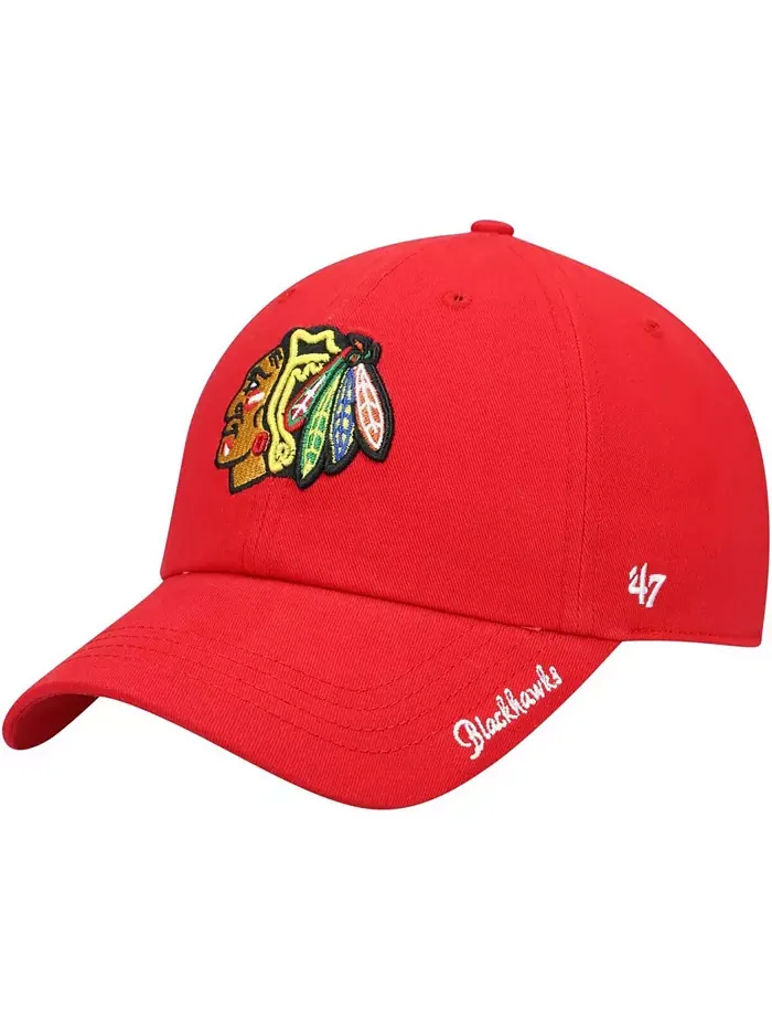 Женская регулируемая кепка Chicago Blackhawks Team Miata Clean Up красного цвета '47 Brand — изображение 1 из 4