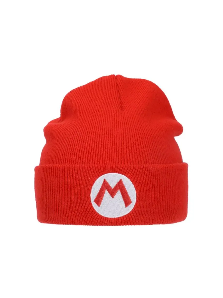 SUPER MARIO Мужская шапка-бини с вышитым логотипом «М» на красной манжете — изображение 2 из 6