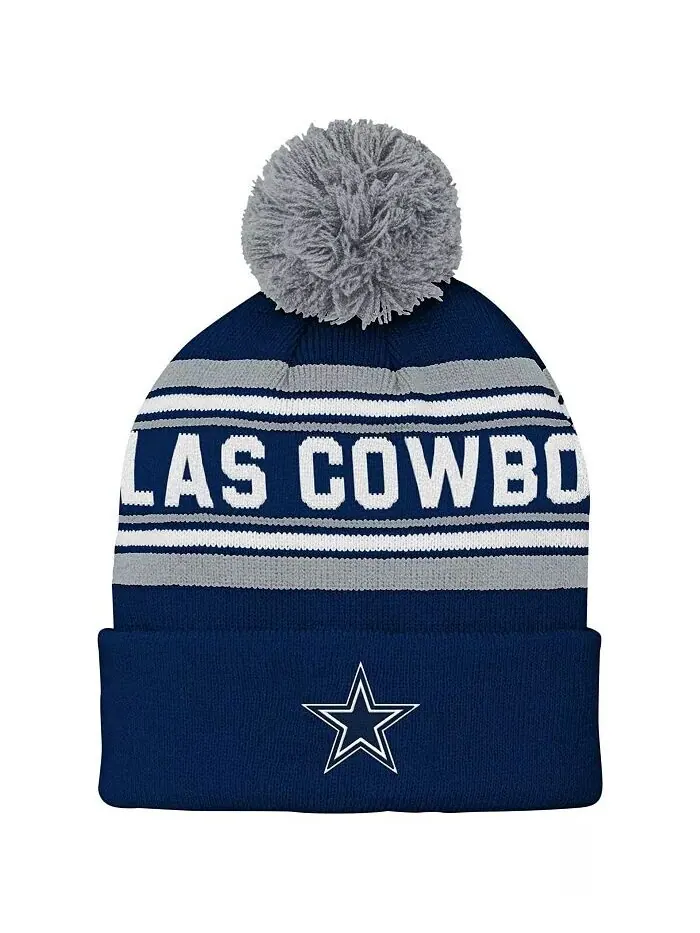Дошкольная шапка с манжетами из жаккарда с принтом «Dallas Cowboys» для мальчиков и девочек — изображение 1 из 2