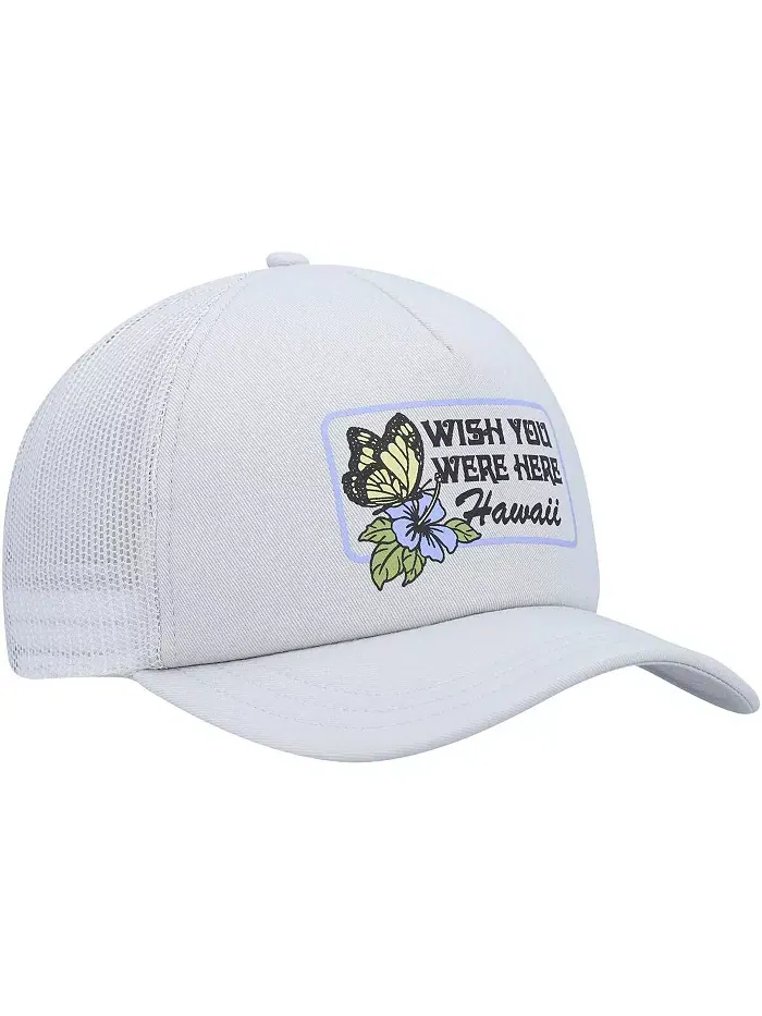 Женская серая бейсболка Wish You Were Here Foam Trucker Snapback RVCA — изображение 3 из 4