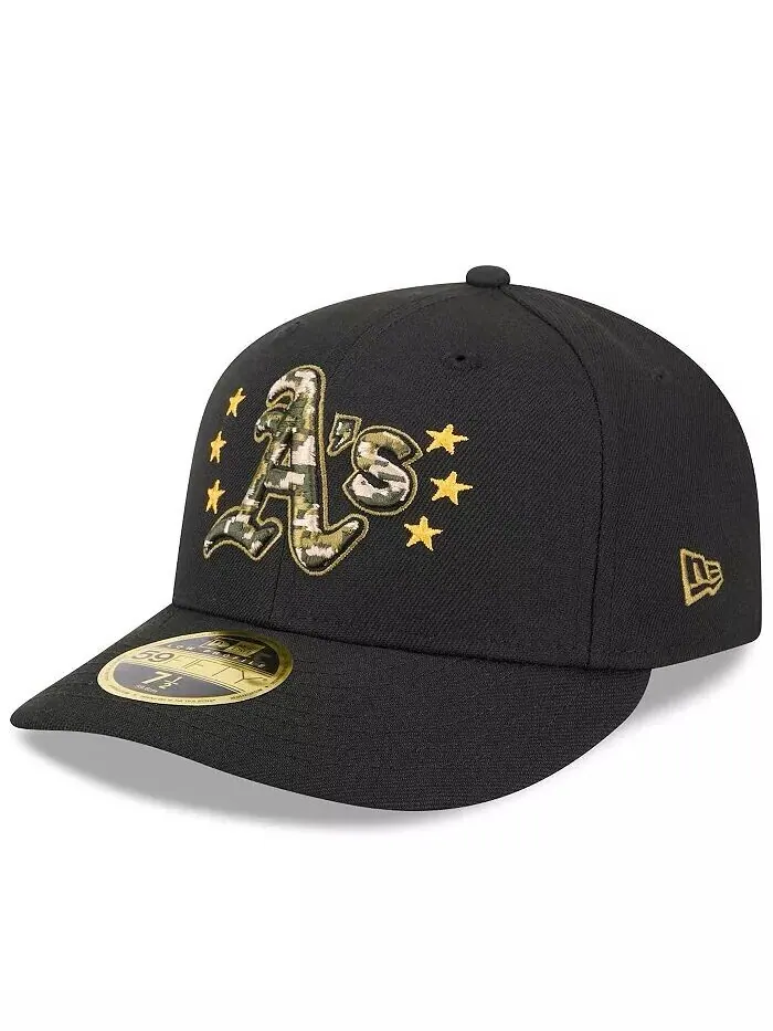 Мужская черная кепка Oakland Athletics 2024 года ко Дню вооруженных сил с низким профилем 59FIFTY — изображение 4 из 4
